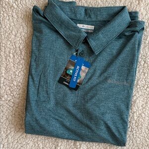 Columbia Men's Teal Polo Shirt Size XL
